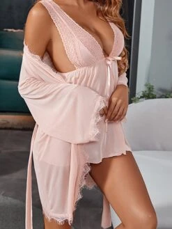 Women's Pajamas Robes Gown Sets Dress 2 Pieces Pure Color Comfort Home Polyester Winter Fall Pink Red / Pjs