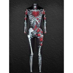Women's Onesie Skeleton Retro Punk & Gothic Halloween Polyester Breathable Stand Collar Long Pant Fall Winter Black White 21 Women's Onesie Skeleton Retro Punk & Gothic Halloween Polyester Breathable Stand Collar Long Pant Fall Winter Black White -Deals The Sexy Bra Store hfsjbr1695712994238