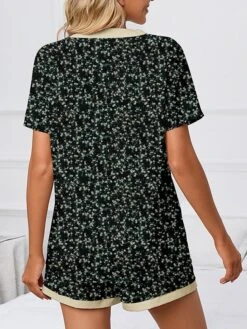 Women's Plus Size Pajamas Pajama Top And Pant Sets Flower Casual Comfort Sweet Home Daily Bed Polyester Breathable V Wire Short Sleeve T Shirt Tee Shorts Pocket Summer Spring Black Yellow -Deals The Sexy Bra Store hgcgye1679463215395