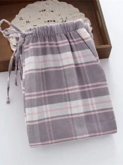 Women's Christmas Lounge Pants Grid / Plaid Simple Casual Xmas Comfort Cotton Breathable Pant Pocket Elastic Waist Fall Winter Pink Plaid Black And White Plaid -Deals The Sexy Bra Store hghvpy1695281842935