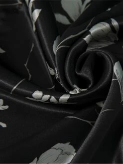 Women's Pajamas Bathrobe Robes Gown Flower Fashion Casual Comfort Home Daily Bed Satin Breathable V Wire Long Sleeve Summer Spring Black -Deals The Sexy Bra Store hhhowr1679049384458