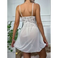 Women's Pajamas Sexy Bodies Nightshirt Pure Color Simple Soft Sweet Xmas Home Christmas Carnival Polyester Gift Straps Sleeveless Backless Summer Spring Black White -Deals The Sexy Bra Store hhnszd1678171057058