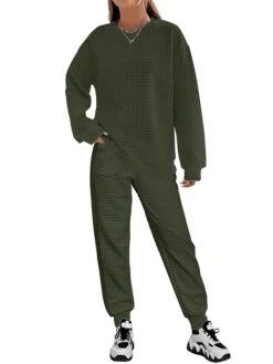 Women's Plus Size Loungewear Sets Pure Color Fashion Casual Comfort Home Street Daily Polyester Breathable Crew Neck Long Sleeve Hoodie Pant Fall Winter Black White -Deals The Sexy Bra Store hhnxez1694605409882