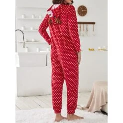 Women's Onesie Pajamas Elk Dot Warm Casual Xmas Home Christmas BedHoodie Long Sleeve Fall Winter Red 7 Women's Onesie Pajamas Elk Dot Warm Casual Xmas Home Christmas BedHoodie Long Sleeve Fall Winter Red -Deals The Sexy Bra Store hirvfq1695023629302