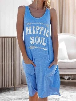 Women's Loungewear Nightshirt Dress Letter Fashion Casual Street Date Airport Cotton Spandex Jersey Breathable Crew Neck Sleeveless Pocket Summer Spring Black White