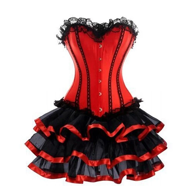 Women's Corsets Trachtenmieder Christmas Halloween Wedding Party Birthday Party Xmas Plus Size Red Country Bavarian Overbust Corset Hook & Eye Lace Up Tummy Control Push Up Bow Solid Color Stripe 1 Women's Corsets Trachtenmieder Christmas Halloween Wedding Party Birthday Party Xmas Plus Size Red Country Bavarian Overbust Corset Hook & Eye Lace Up Tummy Control Push Up Bow Solid Color Stripe