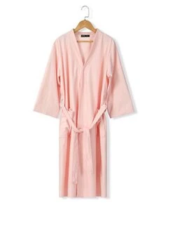 Women's Pajamas Bathrobe Pure Color Simple Casual Comfort Home Daily Bed Polyester Breathable V Wire Long Sleeve Pocket Belt Included Fall Winter -Deals The Sexy Bra Store hkyeio1694072391191
