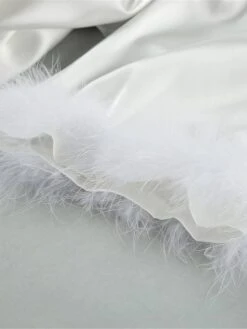 Women's Pajamas Bathrobe Robes Gown Pure Color Simple Casual Comfort Wedding Party Satin Breathable V Wire Long Sleeve Feather Fall Winter White 22 Women's Pajamas Bathrobe Robes Gown Pure Color Simple Casual Comfort Wedding Party Satin Breathable V Wire Long Sleeve Feather Fall Winter White -Deals The Sexy Bra Store hltrvj1693206725369