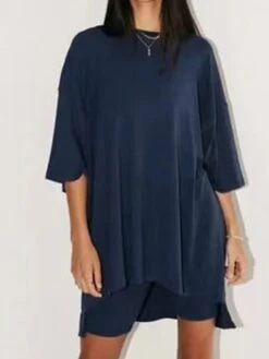 Women's Plus Size Loungewear Sets 2 Pieces Pure Color Fashion Casual Comfort Street Daily Date Polyester Breathable Crew Neck Long Sleeve Shorts Summer Fall Black Light Green 20 Women's Plus Size Loungewear Sets 2 Pieces Pure Color Fashion Casual Comfort Street Daily Date Polyester Breathable Crew Neck Long Sleeve Shorts Summer Fall Black Light Green -Deals The Sexy Bra Store hmkavz1691566042516