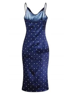 Women's Pajamas Nightgown Nightshirt Dress Leopard Dot Fashion Casual Soft Home Daily Bed Satin Breathable Straps Sleeveless Spring Fall Pink Navy Blue -Deals The Sexy Bra Store hosuhl1693467376016