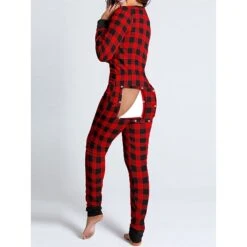 Women's Onesie Pajamas Lip Print Butterfly Casual Comfort Soft Home BedBreathable V Wire Long Sleeve Fall Winter Black White -Deals The Sexy Bra Store hpnnwj1697074779578