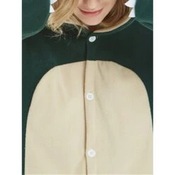 Women's Onesie Pajama Cartoon Casual Oversized Soft Home Daily Bed Polar Fleece Warm Breathable Hoodie Long Sleeve Button Fall Winter Green -Deals The Sexy Bra Store hpvxfk1689581334178