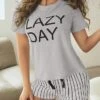 Women's Sleepwear 2 Piece Sets Letter Stripe Sport Casual Comfort Daily Going Out Gyms Polyester Breathable Crew Neck Short Sleeve T Shirt Tee Shorts Summer Spring Yellow Purple