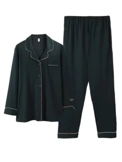 Women's Pajamas Pajama Top And Pant Sets Letter Flower Tights / Leggings Casual Comfort Home Daily Bed Cotton Breathable Lapel Long Sleeve Shirt Pant Button Pocket Summer Fall White Pink -Deals The Sexy Bra Store hrkftt1689581326324