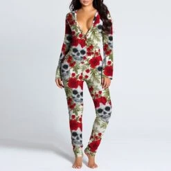 Women's Onesies Jumpsuits Butterfly Flower Funny Soft Party Home Halloween Gift V Wire Long Sleeve Winter Fall Silver Black Black / Buckle / Street / Print 26 Women's Onesies Jumpsuits Butterfly Flower Funny Soft Party Home Halloween Gift V Wire Long Sleeve Winter Fall Silver Black Black / Buckle / Street / Print -Deals The Sexy Bra Store hrlhax1630652383186