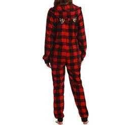 Women's Christmas Onesie Pajama Leopard Stripe Plush Casual Comfort Home Xmas Daily Bed Flannel Warm Hoodie Long Sleeve Pocket Fall Winter Black White -Deals The Sexy Bra Store hrwbqq1695281860033