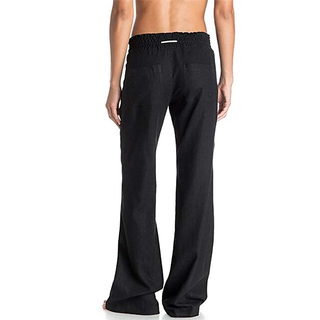 Women's Loungewear Bottom Nighty Pure Color Simple Comfort Sport Home Street Daily Cotton And Linen Breathable Gift Long Pant Elastic Waist Spring Summer White Black 5 Women's Loungewear Bottom Nighty Pure Color Simple Comfort Sport Home Street Daily Cotton And Linen Breathable Gift Long Pant Elastic Waist Spring Summer White Black - Image 5