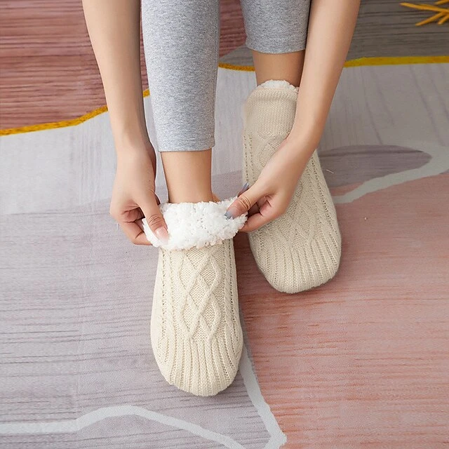 Women's 1 Pair Socks Slipper Socks Fashion Comfort Novelty Fleece Solid Colored Casual Daily Indoor Warm Winter Fall Black Blue Wine 7 Women's 1 Pair Socks Slipper Socks Fashion Comfort Novelty Fleece Solid Colored Casual Daily Indoor Warm Winter Fall Black Blue Wine - Image 7