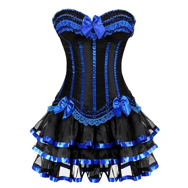 Women's Plus Size Corsets Halloween Country Bavarian Overbust Corset Corset Dresses Classic Retro Tummy Control Lace Stripe Waves Lace Up Nylon Polyester / Cotton Christmas Wedding Party / Bow 13 Women's Plus Size Corsets Halloween Country Bavarian Overbust Corset Corset Dresses Classic Retro Tummy Control Lace Stripe Waves Lace Up Nylon Polyester / Cotton Christmas Wedding Party / Bow - Image 13