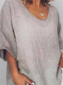 Women's Plus Size Loungewear Top Pure Color Basic Casual Comfort Home Daily Vacation Cotton Breathable Crew Neck Half Sleeve T Shirt Tee Summer Spring White Yellow -Deals The Sexy Bra Store hvzxya1684838970451