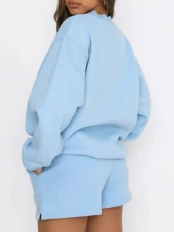 Women's Lounge Sets 2 Pcs Sweatshirt And Shorts Pure Color Fashion Casual Comfort Street Daily Date Polyester Breathable Crew Neck Long Sleeve Shorts Fall Winter Black Blue 38 Women's Lounge Sets 2 Pcs Sweatshirt And Shorts Pure Color Fashion Casual Comfort Street Daily Date Polyester Breathable Crew Neck Long Sleeve Shorts Fall Winter Black Blue -Deals The Sexy Bra Store hypbqo1691566036701