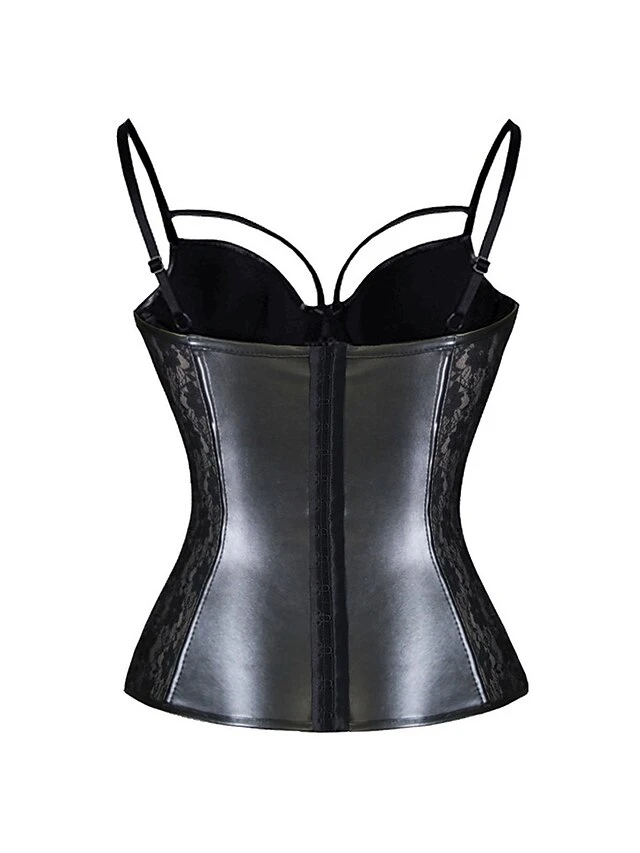 Women's Corsets Halloween Waist Trainer Body Shaper Pure Color Fashion Retro Hot Party Carnival Polyester Breathable Straps Strap Top Adjustable Summer Spring Black 2 Women's Corsets Halloween Waist Trainer Body Shaper Pure Color Fashion Retro Hot Party Carnival Polyester Breathable Straps Strap Top Adjustable Summer Spring Black - Image 2