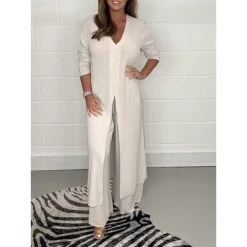 Women's Pajamas Pajama Top And Pant Sets 2 Pieces Pure Color Fashion Casual Soft Home Daily Bed Polyester Breathable V Wire Long Sleeve T Shirt Tee Pant Summer Spring Black White -Deals The Sexy Bra Store ibazaj1683533918851