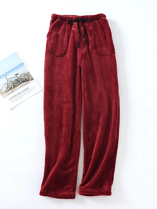 Women's Pajamas Pants Nighty Pure Color Comfort Soft Plush Home Daily Bed Flannel Comfort Warm Long Pant Pocket Elastic Waist Winter Fall Lotus Pink Black 1 Women's Pajamas Pants Nighty Pure Color Comfort Soft Plush Home Daily Bed Flannel Comfort Warm Long Pant Pocket Elastic Waist Winter Fall Lotus Pink Black