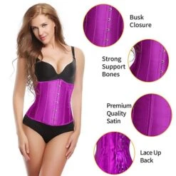 Fashion Womens Underbust Waist Training Corset Bustier Sexy Satin Vintage -Deals The Sexy Bra Store iflmju1663920041556