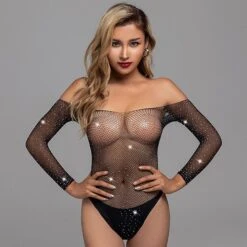 Women's Mesh Sexy Erotic Sexy Bodies Nightwear Xmas- Acrylic Christmas Solid Colored Sexy Lingerie Set Black / White / Red One-Size -Deals The Sexy Bra Store ifvvfd1693208693043