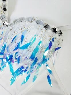 Women's Rhinestone Corset Bustier Feather Undergarments Home Daily Bed Polyester Breathable Straps Sleeveless Backless Summer Spring Black White -Deals The Sexy Bra Store ifwjmg1696315684980