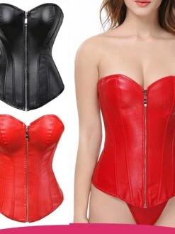Women's Balck And Red Corsets Shapewear Pure Color Corsets Party Christmas Going Out Polyester Breathable Bandeau Sleeveless Backless Summer Spring Black Red -Deals The Sexy Bra Store igjvps1697170329068