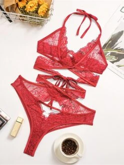 Women's Plus Size Sexy Lingerie Sets Pure Color Lovers Hot Undergarments Home Daily Bed Spandex Breathable Halter Sleeveless Backless Summer Spring Black White -Deals The Sexy Bra Store iguqns1681275600158