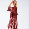 Women's Gift Robes Gown Pajamas Bathrobes Home Party Wedding Party Spa Print Crane Animal Silk Simple Soft Kimono Robes Sweet Fall Spring Summer V Wire Long Sleeve Tie Closure Belt Included