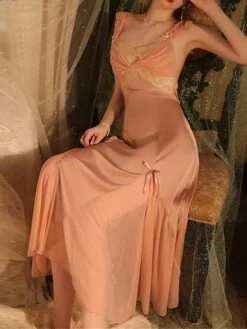 Women's Pajamas Nightgown Nightshirt Dress Pure Color Hot Comfort Sweet Home Daily Bed Satin Breathable Straps Sleeveless Backless Fall Winter Black Light Green -Deals The Sexy Bra Store iiipub1697161958356