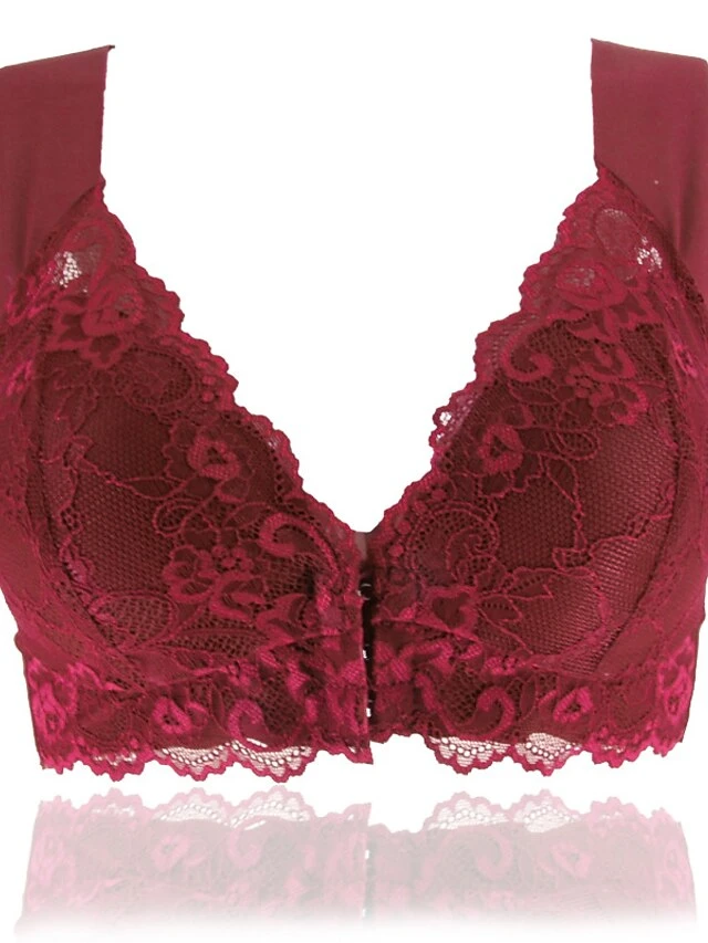 Women's Lace Bras Fixed Straps Sheer Bras Full Coverage V Neck Breathable Lace Pure Color Front Closure Date Casual Daily Nylon Sexy 1PC Black Gray / Bras & Bralettes / 1 PC 9 Women's Lace Bras Fixed Straps Sheer Bras Full Coverage V Neck Breathable Lace Pure Color Front Closure Date Casual Daily Nylon Sexy 1PC Black Gray / Bras & Bralettes / 1 PC - Image 9