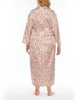 Women's Plus Size Pajamas Bathrobe Leopard Dot Simple Casual Comfort Home Bed Wedding Party Polyester Breathable V Wire Long Sleeve Summer Spring Leopard Print Black -Deals The Sexy Bra Store iqpnul1693986212888