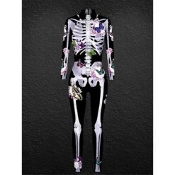 Women's Onesie Skeleton Retro Punk & Gothic Halloween Polyester Breathable Stand Collar Long Pant Fall Winter Black White 19 Women's Onesie Skeleton Retro Punk & Gothic Halloween Polyester Breathable Stand Collar Long Pant Fall Winter Black White -Deals The Sexy Bra Store iqrgfq1695712990776