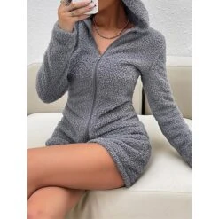 Women's Hooded Teddy Romper Pajamas Solid Warm Fashion Simple Street Daily Vacation Hoodie Long Sleeve Fall Winter Black Purple 23 Women's Hooded Teddy Romper Pajamas Solid Warm Fashion Simple Street Daily Vacation Hoodie Long Sleeve Fall Winter Black Purple -Deals The Sexy Bra Store irxaso1695798613789