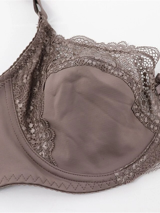 Women's Plus Size Lace Embroidery Bra Solid Home Daily Bed Nylon Breathable Straps Sleeveless Backless Summer Spring Black White 3 Women's Plus Size Lace Embroidery Bra Solid Home Daily Bed Nylon Breathable Straps Sleeveless Backless Summer Spring Black White - Image 3