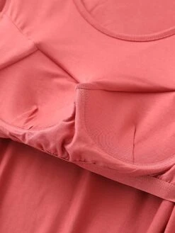 Women's Pajamas Top Pure Color Simple Casual Soft Home Daily Bed Cotton Breathable Crew Neck Long Sleeve Chest Pads Fall Winter Sauce Purple Champagne Powder -Deals The Sexy Bra Store ivxftj1693467415540