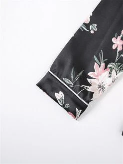 Women's Pajamas Sets Flower Fashion Comfort Soft Home Daily Bed Satin Breathable Lapel Long Sleeve Shirt Pant Button Pocket Fall Winter Black Gray 22 Women's Pajamas Sets Flower Fashion Comfort Soft Home Daily Bed Satin Breathable Lapel Long Sleeve Shirt Pant Button Pocket Fall Winter Black Gray -Deals The Sexy Bra Store ixcixd1693467381072