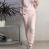 Women's Pajamas Sets Pure Color Warm Fashion Plush Home Daily Bed Acrylic Warm Breathable Hoodie Long Sleeve Hoodie Pant Fall Winter Black Pink