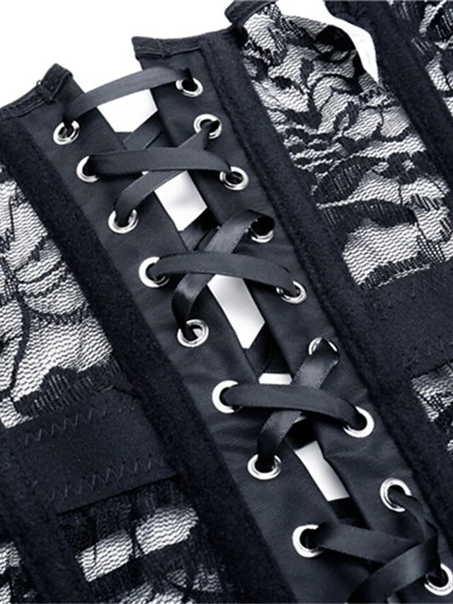 Corset Women's Corsets Corset Tops Party & Evening Valentine's Day Club Black Sexy Breathable Underbust Corset Hook & Eye Lace Up Lace Backless Tummy Control Lace Flower All Seasons 9 Corset Women's Corsets Corset Tops Party & Evening Valentine's Day Club Black Sexy Breathable Underbust Corset Hook & Eye Lace Up Lace Backless Tummy Control Lace Flower All Seasons - Image 9