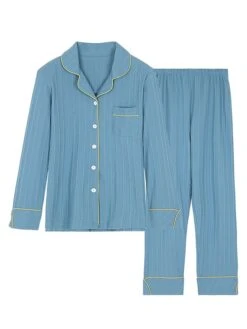 Women's Pajamas Pajama Top And Pant Sets Letter Flower Tights / Leggings Casual Comfort Home Daily Bed Cotton Breathable Lapel Long Sleeve Shirt Pant Button Pocket Summer Fall White Pink -Deals The Sexy Bra Store jcefyz1689581323576