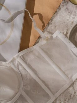 Women's Corstes Top Flower Undergarments Home Bed Date Polyester Breathable Straps Sleeveless Backless Embroidery Summer Spring Black White -Deals The Sexy Bra Store jceuem1697161994545