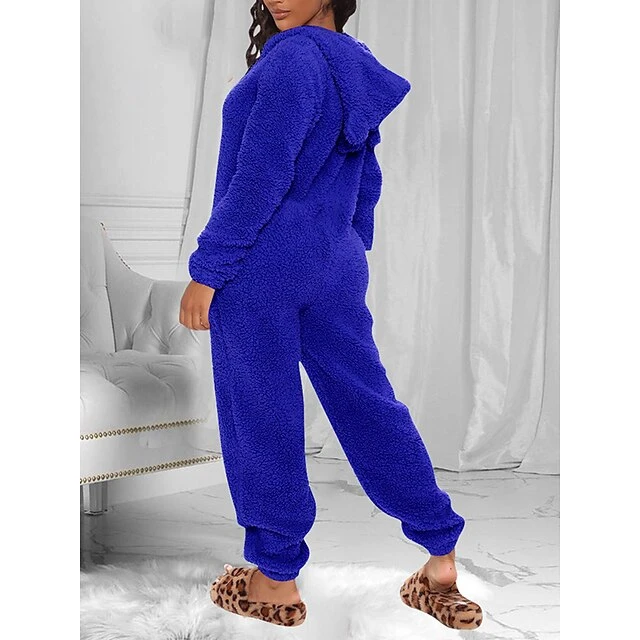 Women's Pajamas Jumpsuit Star Warm Fashion Casual Home Daily Bed Polyester Breathable Hoodie Long Sleeve Pocket Fall Winter Black White 10 Women's Pajamas Jumpsuit Star Warm Fashion Casual Home Daily Bed Polyester Breathable Hoodie Long Sleeve Pocket Fall Winter Black White - Image 10
