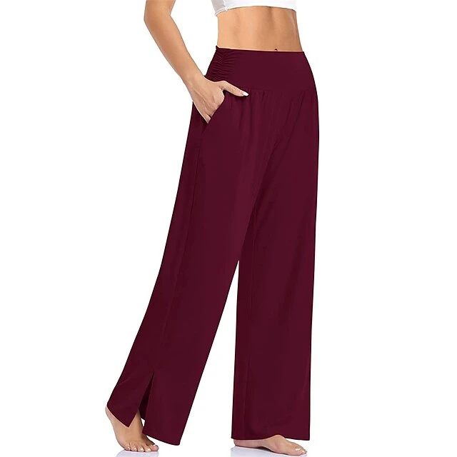 Women's Loungewear Pants With Pockets Solid Color Casual Comfortable Loose Sweatpants Yoga Dance Lady Pants Spring Summer Black Blue 3 Women's Loungewear Pants With Pockets Solid Color Casual Comfortable Loose Sweatpants Yoga Dance Lady Pants Spring Summer Black Blue - Image 3