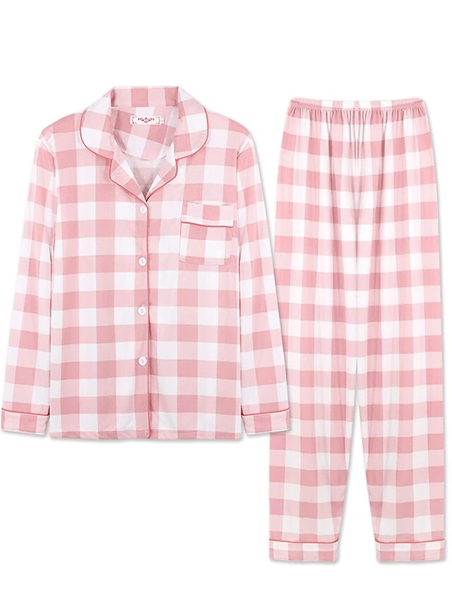 Women's Pajamas Pajama Top And Pant Sets Bear Dot Fashion Casual Soft Home Daily Bed Polyester Breathable Lapel Short Sleeve Shirt Pant Button Pocket Summer Spring Light Pink White Powder 7 Women's Pajamas Pajama Top And Pant Sets Bear Dot Fashion Casual Soft Home Daily Bed Polyester Breathable Lapel Short Sleeve Shirt Pant Button Pocket Summer Spring Light Pink White Powder - Image 7