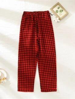 Women's Christmas Lounge Pants Grid / Plaid Simple Casual Xmas Comfort Cotton Breathable Pant Pocket Elastic Waist Fall Winter Pink Plaid Black And White Plaid -Deals The Sexy Bra Store jifxpy1695281844918